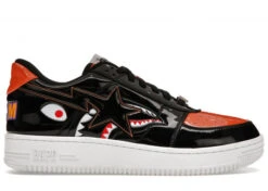 A Bathing Ape Bape Sta Low Mad Shark Black Orange