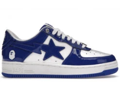 A Bathing Ape Bape Sta Patent Leather White Blue (2023)