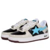 A BATHING APE Bape Sta X Marvel CREAM/BLACK/BLUE Fashion Skate Shoes 1I73-291-906