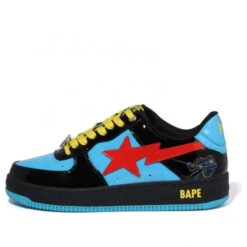 A BATHING APE (WMNS) BAPE Marvel X Bapesta 'Black Widow' BLUE/BLACK Fashion Skate Shoes 1I73-291-907